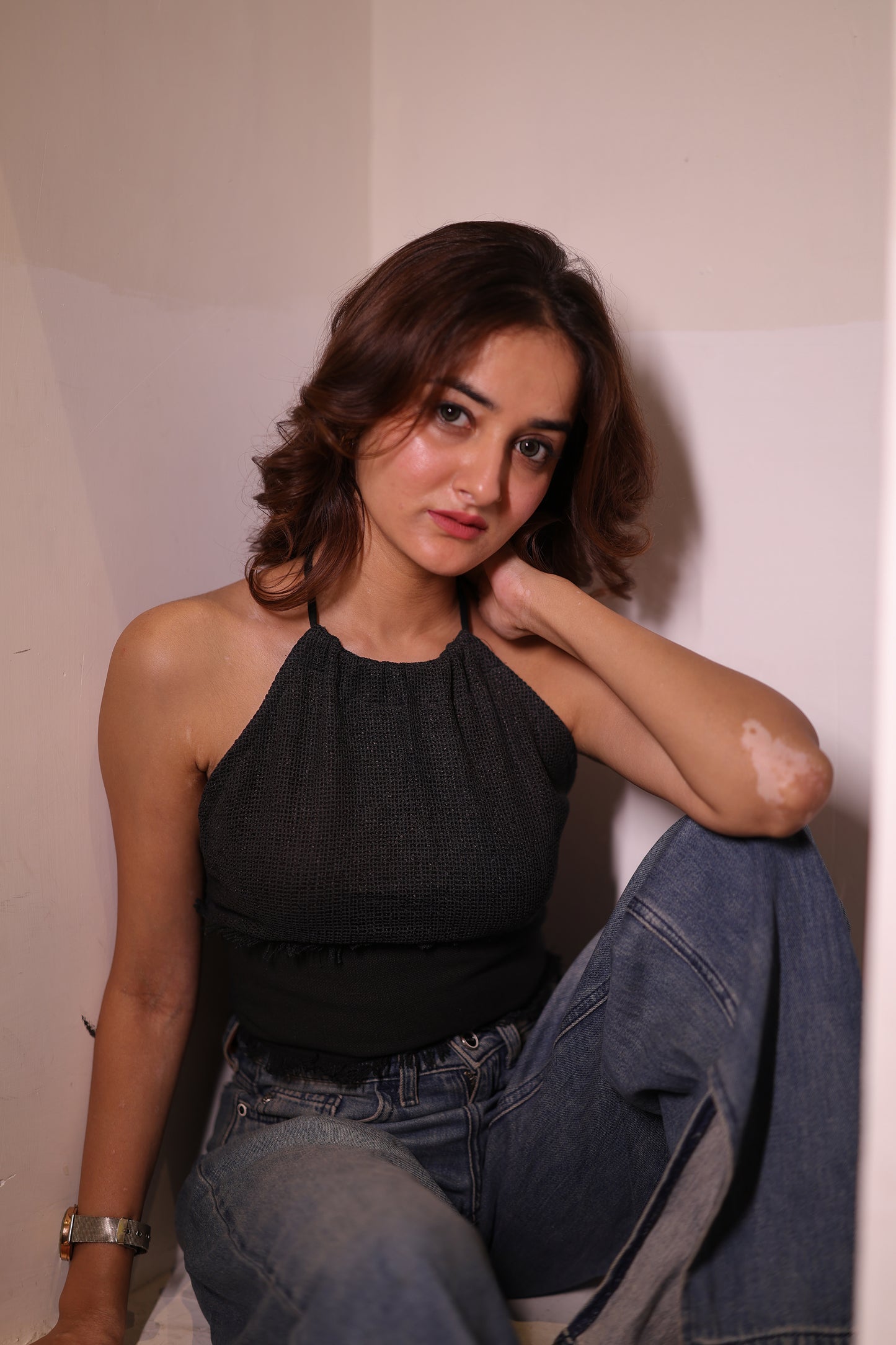 Black halter top
