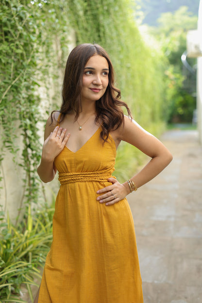 Amra braided slit dress