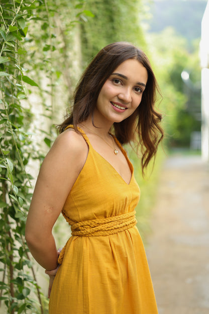 Amra braided slit dress