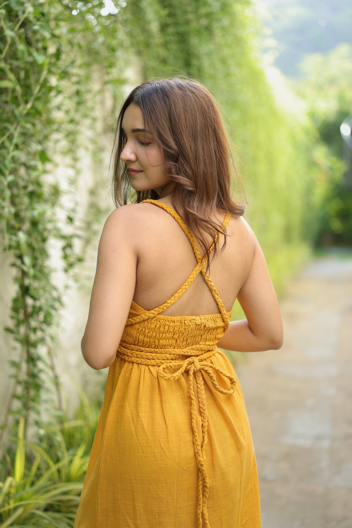 Amra braided slit dress