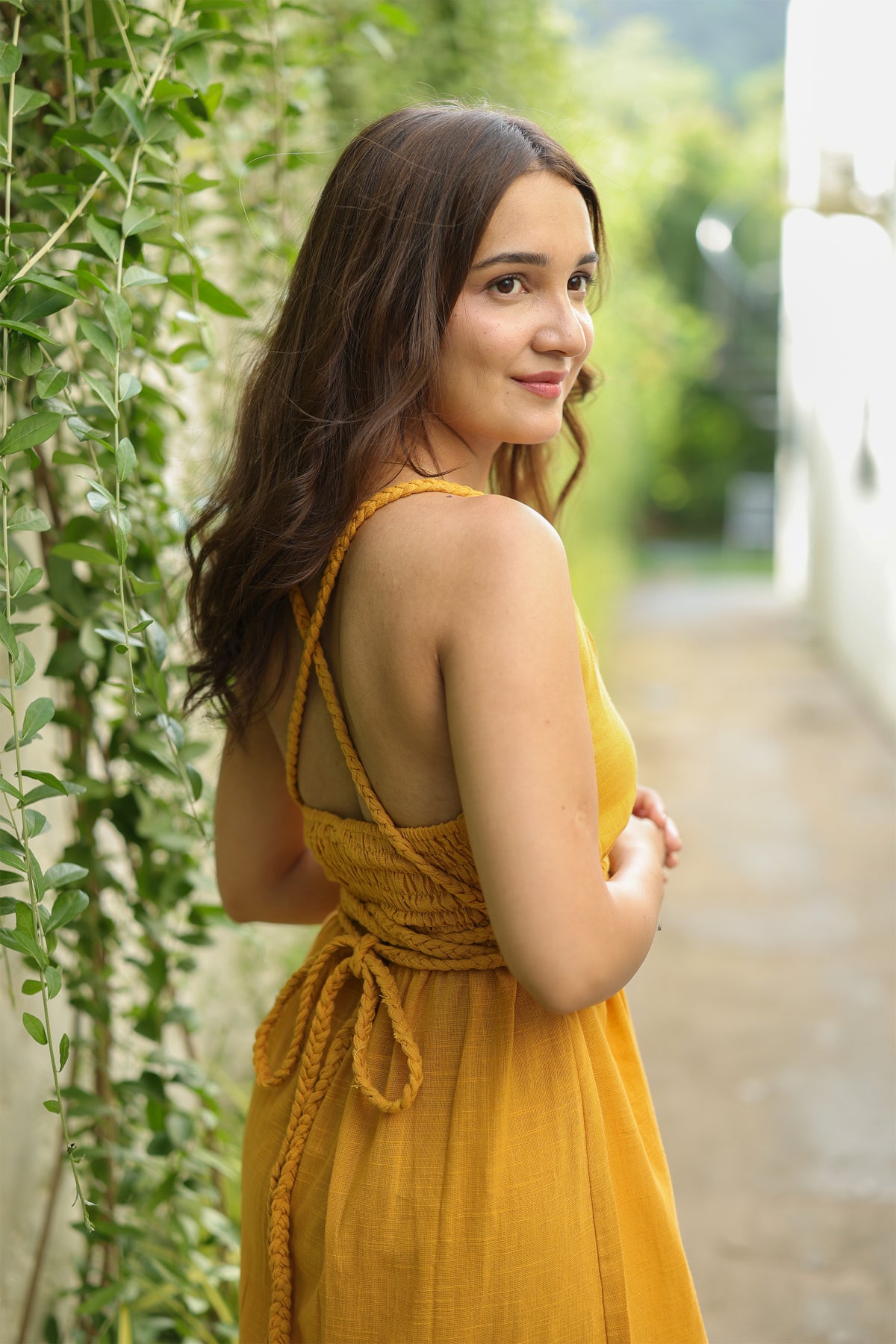Amra braided slit dress