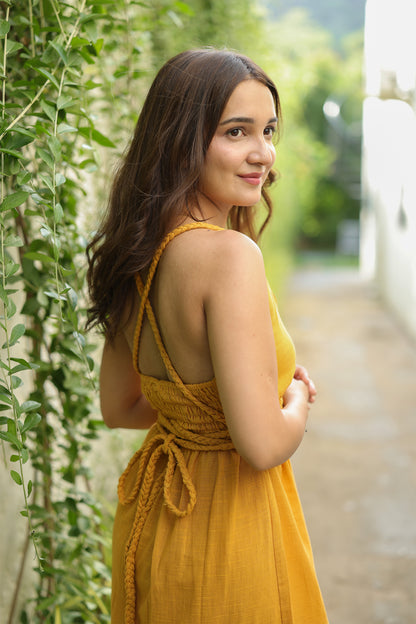 Amra braided slit dress