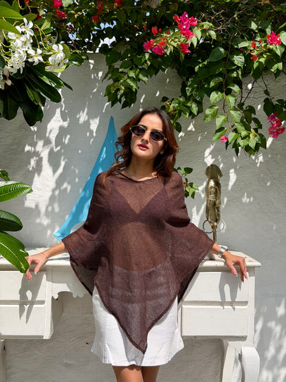 Aira cover up top - cocoa