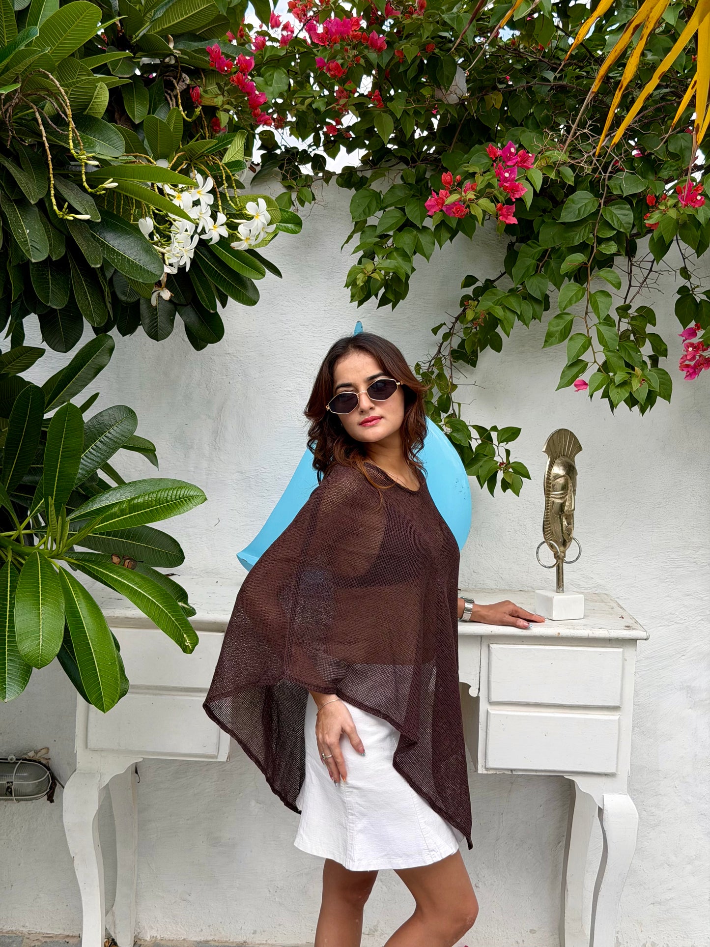 Aira cover up top - cocoa