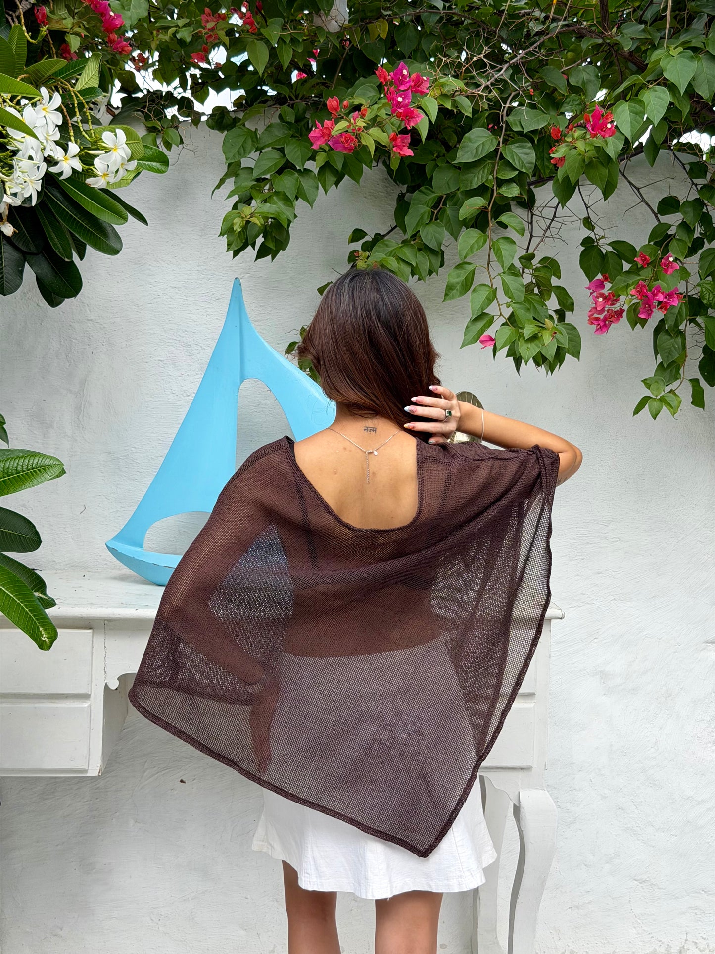 Aira cover up top - cocoa