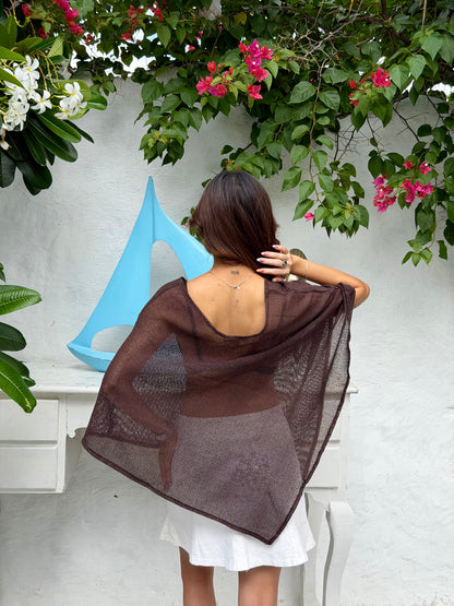 Aira cover up top - cocoa