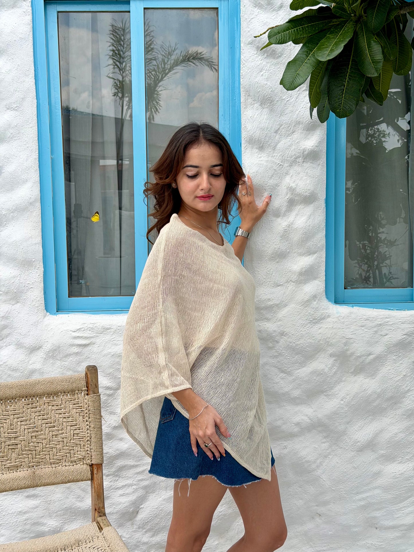 Aira cover up top - off white