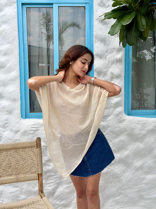 Aira cover up top - off white