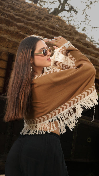 Sand loom fringe top